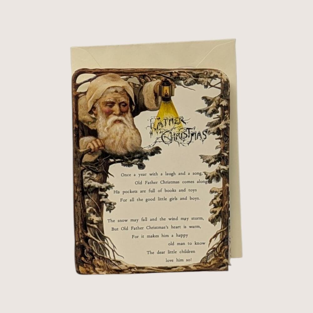 Vintage Merrimack Father Christmas Fold Out Victorian Card